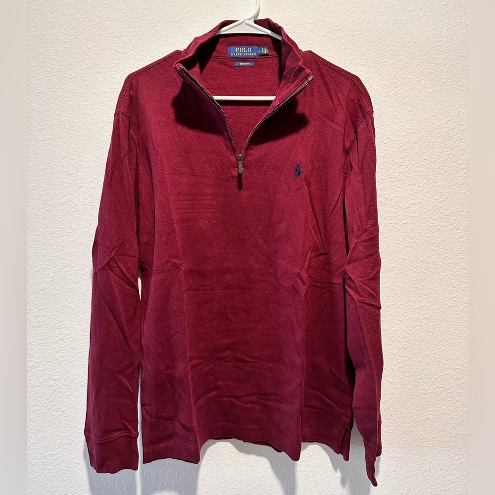 Mens Polo Ralph Lauren Dark Red 1/4 Zip